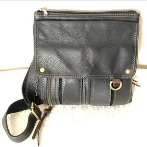 Fossil Morgan Traveler Black Crossbody Organizer
